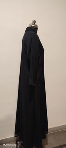 Women's Black Floor Length <b>Abaya</b> With Shawl Collar Three Quarter Sleeve Modest <b>Prayer</b> Dress Polyester Loose Fit All Seasons - Product Image 3
