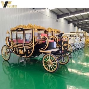 Fabricant de chariots de luxe en or blanc royal, chariots tirés par des chevaux, carrosse de mariage, calèche de la famille impériale - Product Image 3