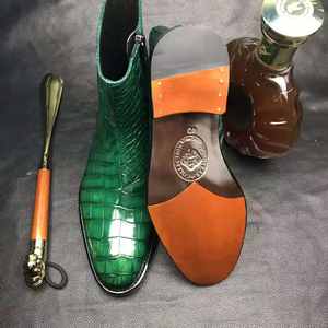 Chaussures vintage en cuir véritable pour <span class=keywords><strong>homme</strong></span>, bottines de luxe, de haute qualité, design crocodile - Product Image 5