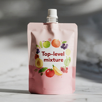 Pochette à bec étanche personnalisée avec fond et capuchon pour 100% sacs en plastique liquide de jus de fruits et légumes biologiques
