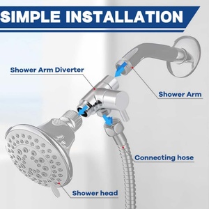 Válvula Divisora de Ducha de 2 Vías G1/2 de Latón Sólido para Ducha de Mano y Cabezal Fijo, Desviador Universal para Baño - Product Image 3