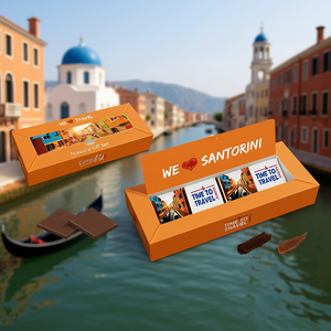 Time To Travel Set Regalo Culturale Napoletano Midi Box Cioccolato Santorini Venezia - Product Image 3