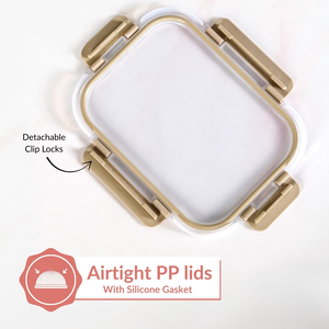 Contenants de Conservation Alimentaire en Verre Style Moderne avec Couvercle Verrouillable, Compatibles Micro-ondes, 1040ml, Écologiques, pour la Rentrée Scolaire et la Cuisine - Product Image 3