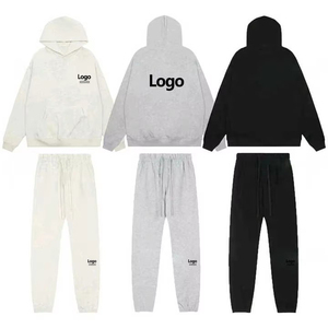 Felpe con Cappuccio di Alta Qualità in Cotone 100% Pesante, Streetwear con Stampa Floccata, Felpa Ess per Uomo e Donna - Product Image 1