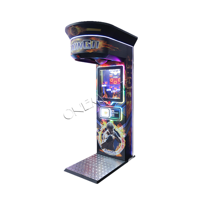 Boxer Challenge Metal Coin-Operated Punching Machine English Interface-Ticket Redemption Arcade Game for Indoor Entertainment
