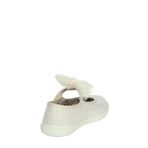 Ballerine alla moda scarpe di tela bianche/oro 701 2041 - Product Image 3