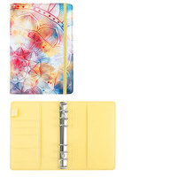 Classeur à 6 anneaux en cuir PU coloré A6, portefeuille et planificateur, pour économiser de l'argent et des cartes, en vrac, vente en gros