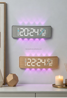 Horloge murale numérique LED améliorée, grande horloge numérique, affichage de grands chiffres LED avec minuterie de compte à rebours et compte à rebours, veilleuse