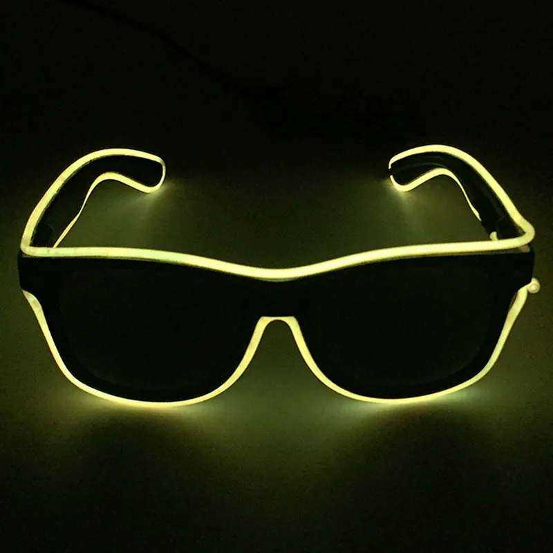 ダークパーティーギフトでカスタムメイドのロゴが光るELLEDライトアップメガネ