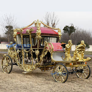 Kereta Kuda pernikahan dengan dekorasi bunga kustom transportasi pengantin kereta kuda mewah kereta kuda romantis - Product Image 2