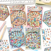 3 Stiker Per Paket Stiker Lanskap dengan Panduan Penyelarasan Stiker Anak-anak Stiker 3D