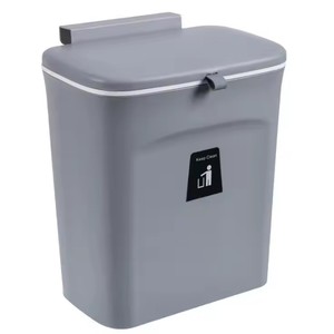 Grande Capacidade Wall Mounted Trash Can com Tampa Cozinha Pendurado Lixo <span class=keywords><strong>Bin</strong></span> Dustbin Waste Storage <span class=keywords><strong>Bin</strong></span> Feito de plástico - Product Image 4
