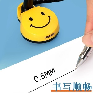Stylo de bureau Deli 0,5 mm à encre gel noire avec base souriante pour utilisation au bureau - Product Image 2