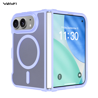 VAWI B525 Étui de téléphone magnétique ultra fin de qualité supérieure 2 en 1 TPU+PC pliable translucide mat résistant pour Iphone Duo