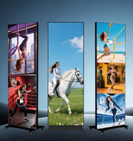 Afficheur LED numérique portable sur roulettes, pleine couleur, avec cabinet en aluminium moulé sous pression, sur pied, anti-reflet, pour usage commercial en intérieur