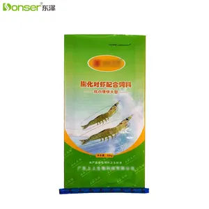Saco de alimentação grande de 20kg para alimentação de peixes animais BOPP laminado personalizado de fábrica saco de embalagem tecido PP para agricultura