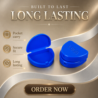Boîte de rangement pour appareils orthodontiques en plastique coloré avec logo personnalisé, boîte pour aligneurs dentaires, pour ranger les prothèses dentaires, les appareils invisibles pour adultes