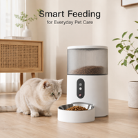 Distributeur automatique de nourriture pour chat contrôlé par application, en ABS, pour usage intérieur, repas programmés, surveillance par caméra, double alimentation de secours, enregistrement des repas quotidiens