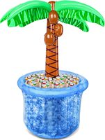 Refroidisseur de boissons gonflable en forme de palmier en PVC, seau à glace en forme de cocotier pour les fêtes estivales à la plage ou à la piscine hawaïenne