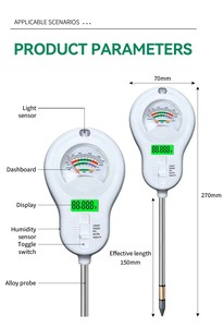 Nouveau Testeur de fertilité du sol 6-en-1 <span class=keywords><strong>2026</strong></span>, fourni par l'usine, avec sondes interchangeables pour la luminosité, l'humidité et le pH - Product Image 2