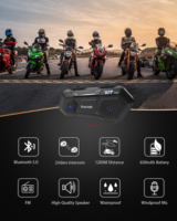 Intercomunicador Bluetooth para Casco de Motocicleta T10S Pro, Alcance de 1200M, Conversación en Grupo para 4 Motociclistas, Auriculares de Comunicación Inalámbrica con Sonido Nítido