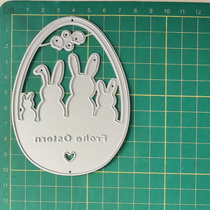 Benutzerdefinierte Osterhasen-Eier Metall-Stanzformen Frohe Ostern Kaninchen Schneidewerkzeuge für Scrapbooking Kartenherstellung DIY Papierbasteln - Product Image 4