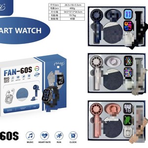 Smartwatch 60S con Ventilatore Portatile, Set Bluetooth 6 in <span class=keywords><strong>1</strong></span>, Gadget Multifunzionale per il Raffreddamento, Kit Regalo in Confezione - Product Image 1