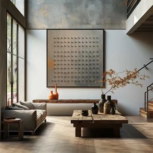 Œuvre d'art encadrée Waibi Sibi, sculpture sur bois, peinture 3D <span class=keywords><strong>à</strong></span> points, art mural abstrait en bois, décoration intérieure - Product Image 3