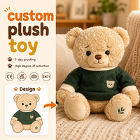 Osito de Peluche Personalizado de Estados Unidos, Lindos Peluches de Ositos Americanos de San Valentín con Funda de Piel