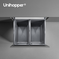 UNIHOPPER Armoire de cuisine Poubelle Poubelle Double Poubelles en plastique Recycler Poubelle de cuisine intégrée