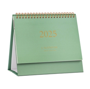 Promotional Custom Printing 2025 Simple Paperboard Spiral Binding Ring Desk Calendar