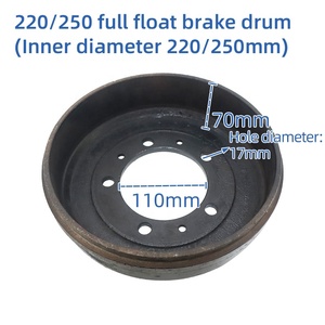 <span class=keywords><strong>Tambour</strong></span> de frein à huile pour essieu arrière 220/250, flottant complet/semi-flottant, pour tricycle de fret diesel lourd et électrique, usage courant - Product Image 2
