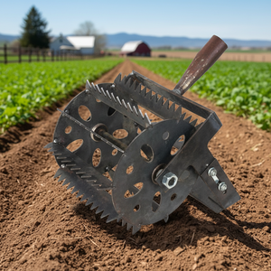 Coltivatore Rotante 2 in 1, Attrezzo Manuale per Giardinaggio, Diserbatore Regolabile con Asta in Ferro, Miscelatore di Terreno OEM Ergonomico - Product Image 2