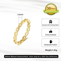 RINNTIN APR27 nouveauté bijoux fins Hiphop minimaliste boucle creuse symbole infini femmes fiançailles bagues en argent Sterling