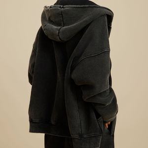 เสื้อฮู้ดทรงหลวมสไตล์สตรีทแวร์ ผ้าคอตตอน 100% ระบายอากาศได้ดี เป็นมิตรกับสิ่งแวดล้อม ซิปหน้า ลวดลายย้อมสีแบบ Heavyweight Acid Wash  รับสกรีนโลโก้ตามสั่ง สำหรับฤดูใบไม้ร่วง - Product Image 6