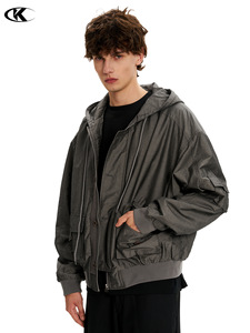 Veste bomber à capuche de style américain 11KN, streetwear pour hommes et femmes, vintage, décontractée, multi-poches, lyocell, courte et large - Product Image 4