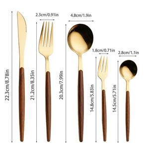 Wholesale Stainless Steel Flatware Sets <b>Knife</b> <b>Fork</b> Spoon with Wooden Handle for Restaurants Portugal Style Cutlery Set - Product Image 2