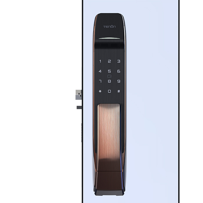 A2c Biometric Fingerprint Lock Self Locking Automatic Push Pull Smart Door Lock
