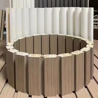 Panel de Pared Flexible Fácil de Instalar, Rejilla Giratoria Curva, Panel de Pared de WPC Envolvente en Forma Cilíndrica