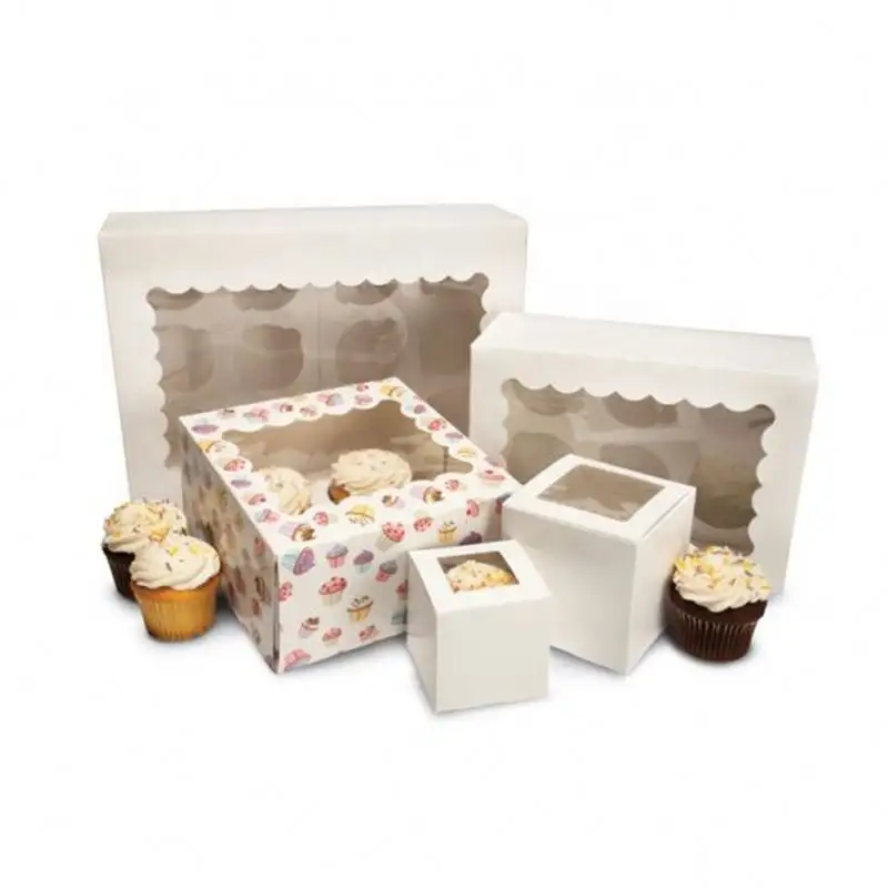 Magic Cake Box Log Korean English 30Cm Donut Cup Boxes Small Christmas Clear Cucake Packaging Cardboard Pop Uk 12X12X6