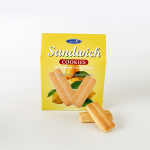 Biscuits sandwichs premium saveur vanille, texture croustillante, procédé de cuisson par étirage, crème douce, œuf, <span class=keywords><strong>yaourt</strong></span>, <span class=keywords><strong>chocolat</strong></span> - Product Image 1