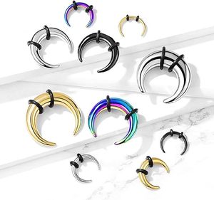 Anneaux de septum en titane F136, pinces coniques, anneaux en forme de C, croissant, pour septum nasal, Buffalo Stretcher, dilatateurs <span class=keywords><strong>d</strong></span>'oreille, calibres de piercing 10mm - Product Image 6