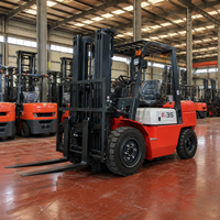 Chariot élévateur diesel 7-8 tonnes avec mât à levage libre 6m pour entrepôt à hauteur, rayonnage de stockage de deuxième niveau, équipement de levage de palettes