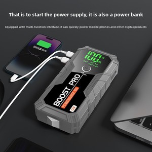 Démarreur de voiture 1000A 12V Batterie de démarrage Banque d'énergie 12000mAh Démarreur de batterie de voiture d'urgence Charge rapide 3.0 LED - Product Image 4