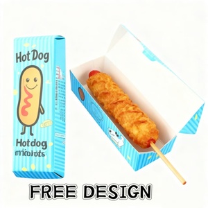 Tùy chỉnh kích thước nhiều thiết kế phân hủy sinh học thân thiện với môi cấp thực phẩm Hotdog Ngô con chó ăn vặt hộp giấy pho mát dính bánh sandwich - Product Image 6