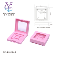 Boîtier compact pour poudre, logo personnalisé, matériaux recyclés, boîtier carré en plastique vide pour fard à paupières, blush, conteneur cosmétique