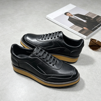 Chaussures en cuir décontractées pour hommes de haute qualité, en cuir véritable, à semelle épaisse, baskets, chaussures habillées décontractées, chaussures de luxe discrètes