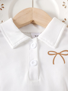 เสื้อผ้าเด็ก ชุดเด็กผู้หญิง เสื้อกั๊กสีขาว + กระโปรงสีน้ำตาล - Product Image 6