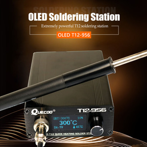 Station de soudage numérique OLED QUICKO T12-956 Fer à souder électronique T12 Pointe de fer à souder avec poignée T12-P9 Prise EU - Product Image 5