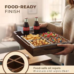 Wooden <b>Snack</b> <b>Tray</b> Set Solid Wood Food Display Storage Box Multifunctional Deli Party Serving <b>Trays</b> - Product Image 2